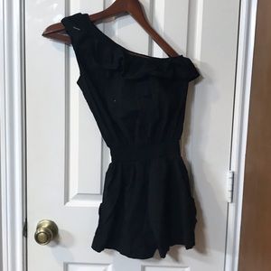 One shoulder black jumpsuit